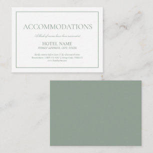 Elegant Sage Green Script Wedding Accommodations Enclosure Card
