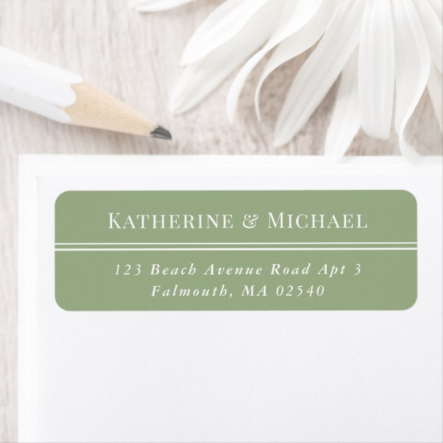 Elegant Sage Green Small Return Address Label (Insitu)