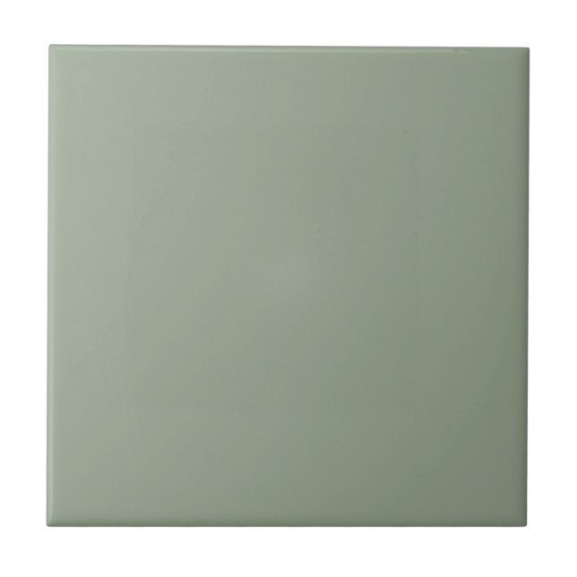 Elegant Sage Green Solid Colour Ceramic Tile (Front)
