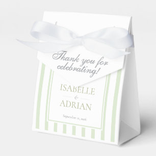 Elegant Sage Green Stripe Engagement Party Favour Box