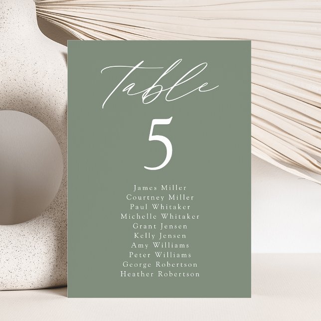 Elegant Sage Green Table Number Seating Chart (Creator Uploaded)