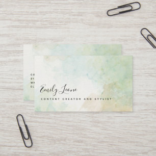Elegant Sage Green Watercolor Business Card