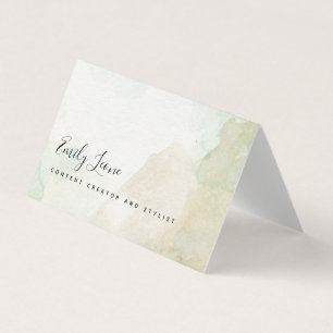 Elegant Sage Green Watercolor Folded Business Card