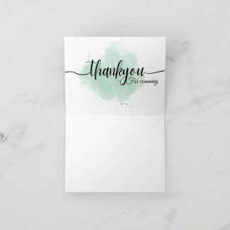 Elegant Sage Green Watercolor Thank You For Coming Card