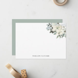 Elegant Sage Green Watercolour Floral Card