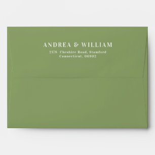 Elegant Sage Green Wedding Envelope