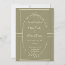 Elegant Sage Green Wedding Invitation