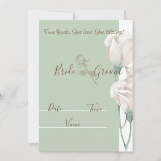 Elegant Sage Green Wedding Invitation Card | Bride