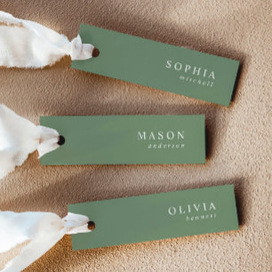 Elegant Sage Green Wedding Name Place Cards
