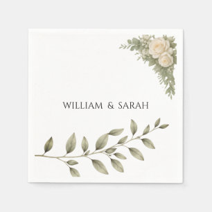 Elegant sage green wedding napkins