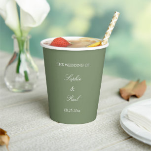 Elegant Sage Green Wedding Paper Cups