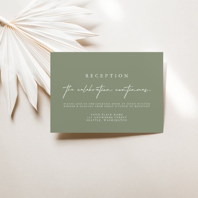 Elegant Sage Green Wedding Reception Cards (Creator Uploaded)