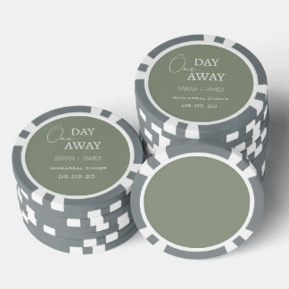 Elegant Sage Green Wedding Rehearsal  Poker Chips