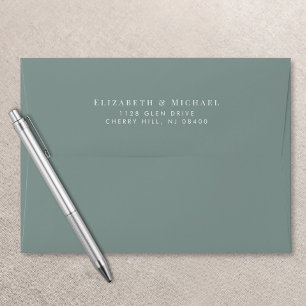 Elegant Sage Green Wedding Return Address Envelope