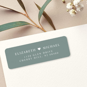 Elegant Sage Green Wedding Return Address Label