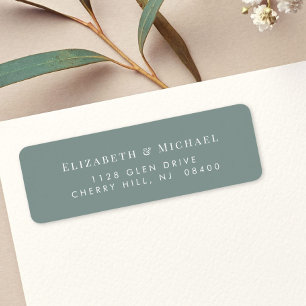 Elegant Sage Green Wedding Return Address Label