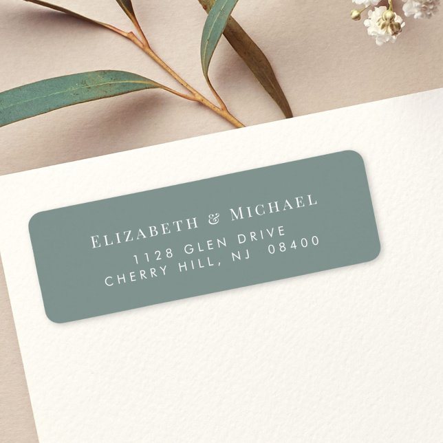 Elegant Sage Green Wedding Return Address Label (Creator Uploaded)