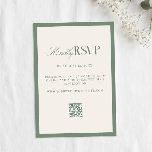 Elegant Sage Green Wedding RSVP Card