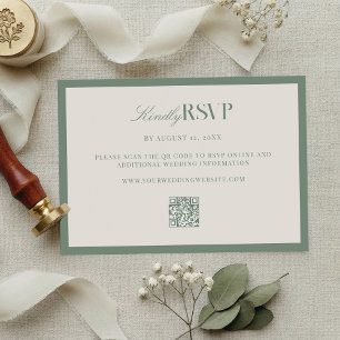 Elegant Sage Green Wedding RSVP Card