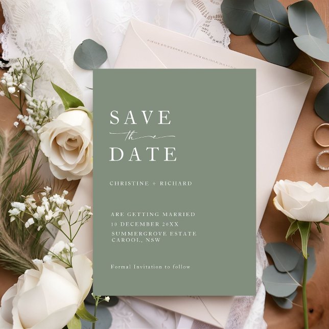 Elegant Sage green Wedding Save the Date  (Creator Uploaded)