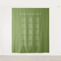 Elegant Sage Green Wedding Seating Chart Backdrop