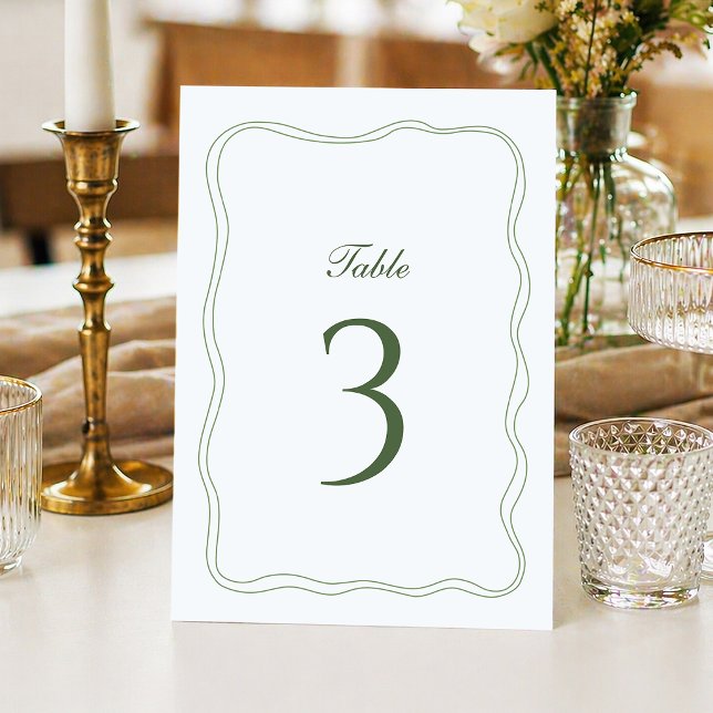 Elegant Sage Green Wedding Table Number (Creator Uploaded)