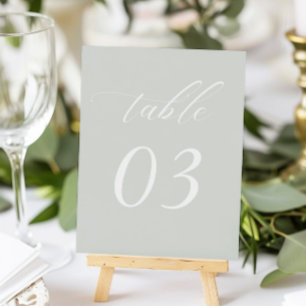 Elegant Sage Green Wedding Table Number