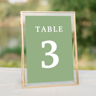 Elegant Sage Green Wedding Table Number