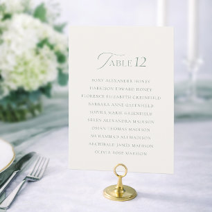 Elegant Sage Green Wedding Table Number Sign 1–19