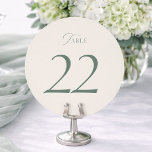 Elegant Sage Green Wedding Table Numbers 20–29<br><div class="desc">Elegant minimalist wedding table numbers featuring a refined sage green number design on a soft ivory background. These modern round table number signs are perfect for guiding guests to their seats while adding a stylish touch to your wedding reception décor. The timeless neutral palette complements luxury wedding themes such as...</div>