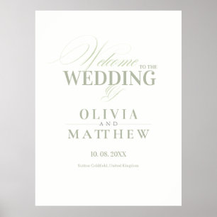 Elegant Sage Green Wedding Welcome Wedding Sign