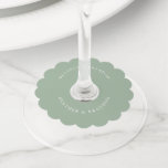 Elegant Sage Green Wedding Wine Glass Tag<br><div class="desc">Elegant Sage Green Wedding Wine Glass Tags</div>