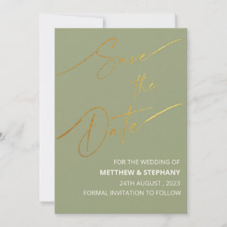 Elegant Sage Green with Gold Foil card