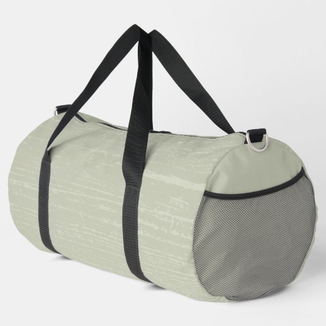 Elegant Sage Green Wood Grain Duffle Bag (Right Corner)