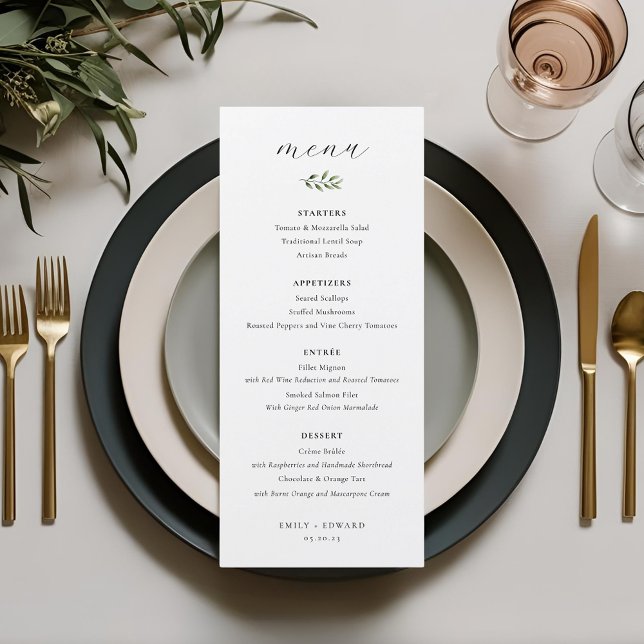 Elegant Sage Greenery Wedding Menu (Creator Uploaded)