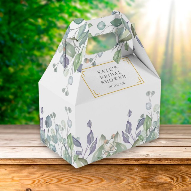 Elegant Sage Lilac Greenery Bridal Shower Favour Box (Creator Uploaded)