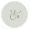 Elegant Sage Mint Monogram Wedding Envelope Seals