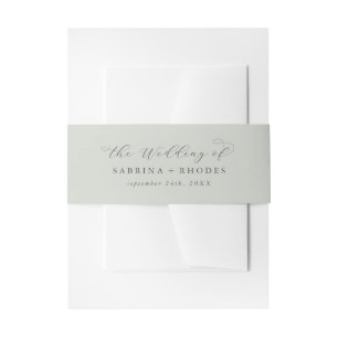 Elegant Sage Mint The Wedding Of Invitation Belly Band