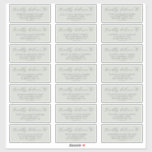 Elegant Sage Mint Wedding Guest Address Labels<br><div class="desc">These elegant sage mint wedding guest address labels are perfect for a simple wedding. The minimalist light green and grey design features fancy romantic typography with modern glam style. Customisable in any colour. Keep the design minimal and classy, as is, or personalise it by adding your own graphics and artwork....</div>
