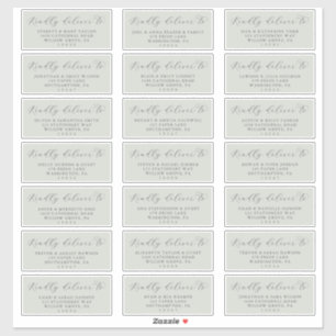 Elegant Sage Mint Wedding Guest Address Labels