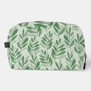 Elegant Sage & Olive Leaf Nature Pattern Dopp Kit