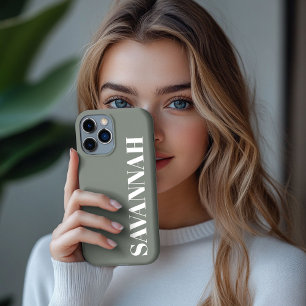 Elegant Sage personalised name simple iPhone 13 Pro Max Case