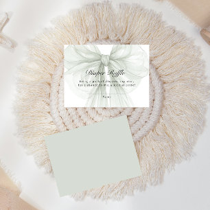Elegant Sage Ribbon Diaper Raffle Enclosure Card
