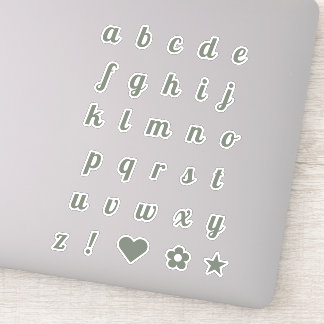 Elegant Sage Script Initial Letters Alphabet