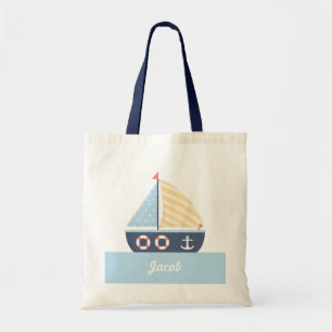 Elegant Sail boat Nautical Theme For Boys Tote Bag