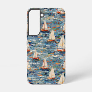 Elegant Sailboat Painting - Nautical Aesthetic Samsung Galaxy Case