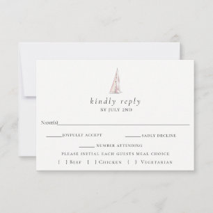 Elegant Sailboat Wedding RSVP Card