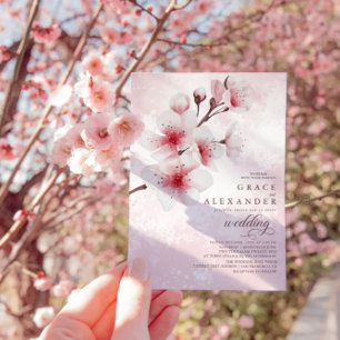 Elegant  Sakura Branch modern Invitation