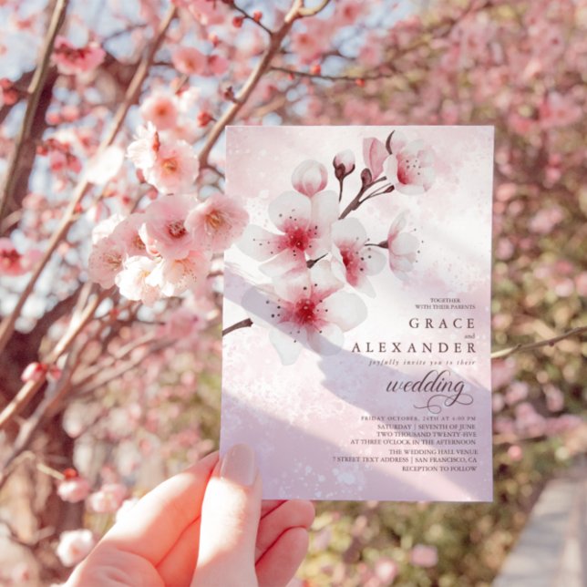 Elegant  Sakura Branch modern Invitation (Creator Uploaded)