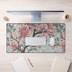 Elegant Sakura Cherry Blossom Tree Nature Inspired Desk Mat